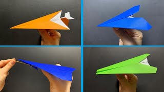 【折り紙】よく飛ぶ 紙飛行機4種🛫How To Make Paper Airplane that Fly Far#সমতল#飛機#ひこうき#乗り物#飛び#折り方#おりがみ#origami#摺紙#종이