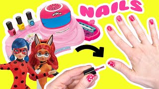 Miraculous Ladybug DIY Nail Salon with Marinette and Rena Rouge
