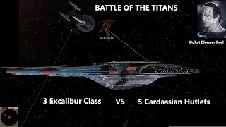 3 Excalibur Class VS 5 Cardassian Hutets | Dukats Bloopers | Star Trek Bridge Commander |