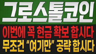 [그로스톨코인 코인전망] 이번에 꼭 현금 확보 합시다!! 무조건 \