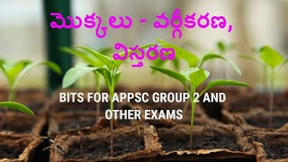 మొక్కలు   వర్గీకరణ, విస్తరణ BIOLOGY BITS IN TELUGU FOR APPSC GROUP 2 AND OTHER EXAMS