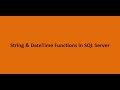 String & DateTime Functions in SQL Server