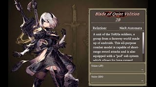 WOTV : FFBE - 2B (Blade of Quiet Volition) - All abilities animation!