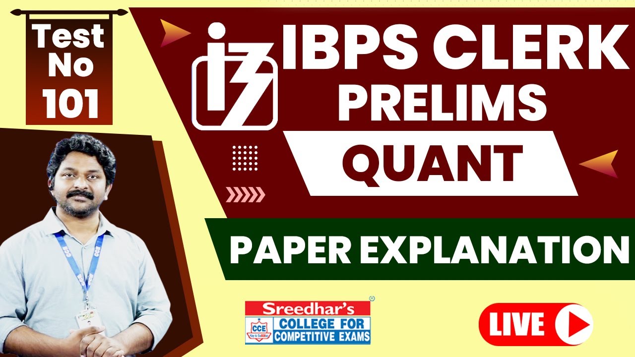 IBPS CLERK 2022 PRELIMS MOCK TEST NO-101 | QUANTITATIVE APTITUDE ...