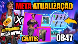 AMANHÃ! OURO ROYALE, INCUBADORA, SKINS GRATIS MATUE, MUDANÇAS PERSONAGENS E MAIS NOVIDADES FREE FIRE