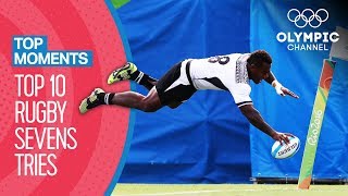 Top 10 Men's Rugby 7s Tries at the Olympics | Top Moments