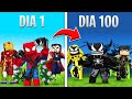 SOBREVIVI 100 DIAS no MUNDO DE HEROIS vs VILÕES no MINECRAFT!!