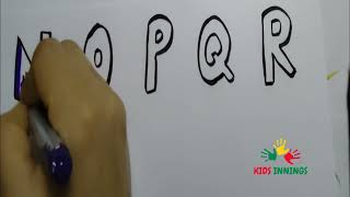 Learn Alphabet ABCDEFLMNOPQR with Drawing & Coloring for Kids| Easy Draw and Paint Alphabets| N to R