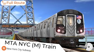 OpenBVE - MTA NYC (M) LINE in a R160 (New York City Subway) | Metropolitan Av. to 57th St.