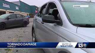 EF1 tornado blows out car windows, damages Winfield businesses and neighborhood
