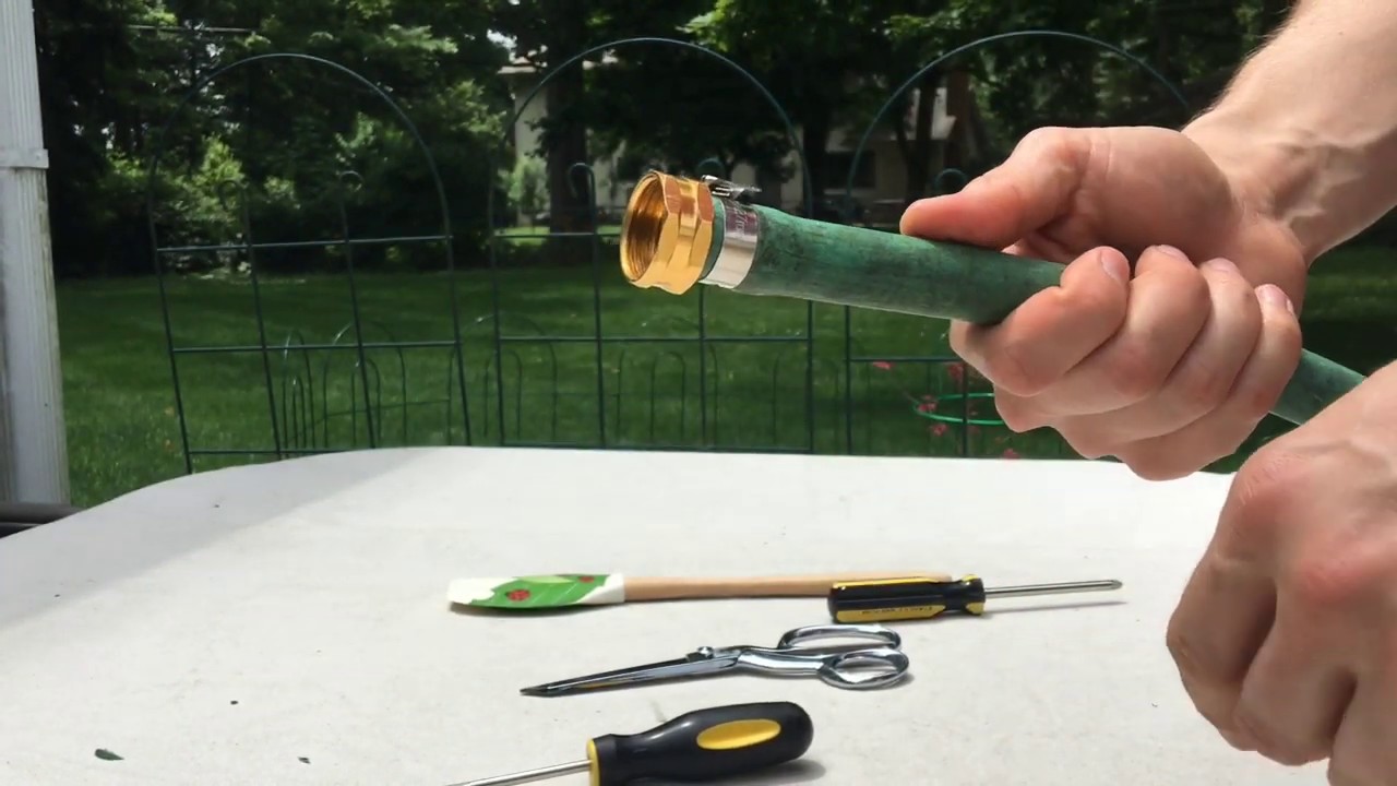 How To Repair A Leaky Garden Hose. Female And Male Ends - Easy, Money ...