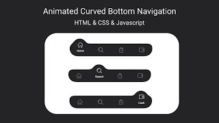 Animated Curved Bottom Navigation Bar | HTML & CSS & JS