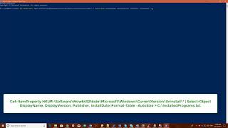 Getting the list of installed programs Through PowerShell Command