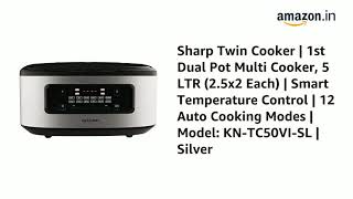 Sharp Twin Cooker | 1st Dual Pot Multi Cooker, 5 LTR (2.5x2 Each) | Smart Temperature Control | 12