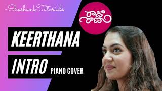 Keerthana Intro | Raja Rani | Piano Cover | Shashank Tutorials