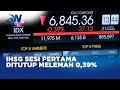 IHSG Sesi Pertama Ditutup Melemah 0,39% di Level 6.844