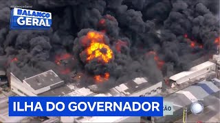 Incêndio de grandes proporções atinge distribuidora de derivados de petróleo na zona norte do Rio