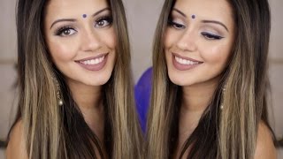 Indian Get Ready With Me | Blue Winged Eyeliner Look