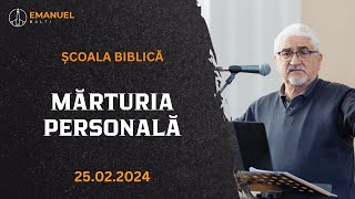 Școala Biblică - Mărturia personală