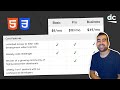 How to Create a Feature Price Comparison Table - HTML & CSS Tutorial for Beginners