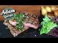 Sirloin steak with chimichurri sauce and sauteed potatoes | Steak recipes