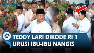 MOMEN HARU Prabowo Celingkukan Cari Mayor Teddy Ketika Ada Ibu-ibu Nangis, Aksinya Disorot!