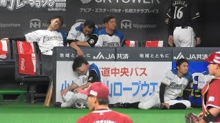 ＜2019.5.22楽天戦＞中田翔に小突かれた渡邉諒