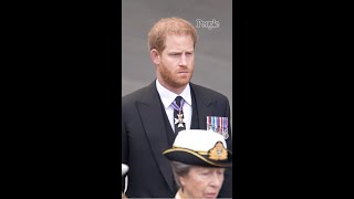 Prince Harry Walks Beside Prince William During Queen Elizabeth II's Funeral #Shorts
