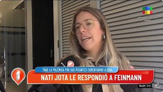 Eduardo Feinmann apuntó contra Nati Jota por sus picantes comentarios a Gastón Edul y ella respondió