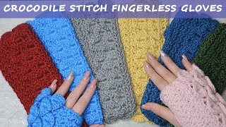 🐊 CROCODILE STITCH FINGERLESS GLOVES  |  How To Crochet | Companion