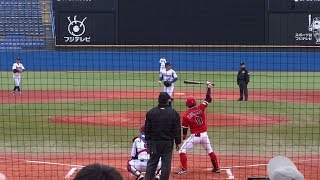 2018/3/11　堀米潤平 （東芝）　スポニチ大会/東京ガス　右二塁打\u0026遊撃守備