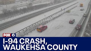 Crash on I-94 EB at WIS 83 in Waukesha County | FOX6 News Milwaukee