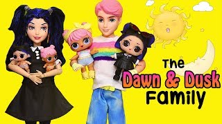 Sniffycat Barbie Families ! The DAWN & DUSK Family Wacky Day ! Toys and Dolls Family Fun for Kids