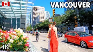 🇨🇦 【4K】☀️ Downtown Vancouver  BC, Canada. Amazing sunny day. Travel Canada. Jul 2024.