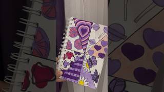 💜Sketchbook purple and pink theme💗 #art #drawing #notebook #relax #satisfying #sketchbook