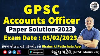 GPSC Account Officer Paper Solution 2023