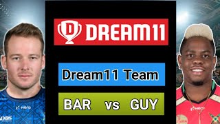 BAR VS GUY Dream11, BAR VS GUY Dream11 Team, BAR VS GUY Dream11 Prediction