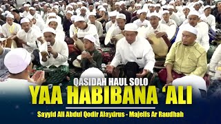 Yaa Habibana Ali Syailillah Sayyid Ali Abdul Qodir Alaydrus Majelis Ar Raudhah Lirik