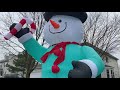 🎄gemmy 12 ft inflatable candy cane snowman review ☃️