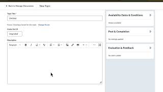 Creating Group Discussions in D2L Brightspace