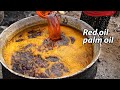 PALM OIL Most popular cooking oil in west african !! How red palm oil is prepared