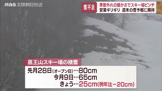 季節外れの暖かさでスキー場ピンチ　待望の降雪は？