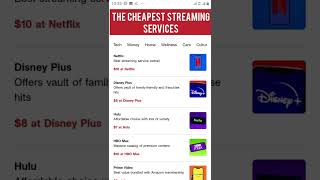 The Cheapest Streaming Services available  App Hulu Netflix Disney Plus