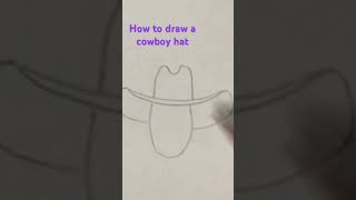 How to draw a cowboy hat #cowboy #western #cowboyhat #howtodraw #howtodraweasy