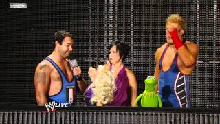 Raw - Miss Piggy Kermit the Frog encounter Vickie Guerrero Jack Swagger Raw - Miss Piggy Kermit the Frog encounter Vickie Guerrero Jack Swagger