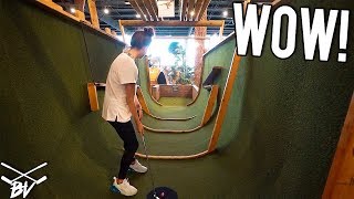 WE HAVE NEVER PLAYED A MINI GOLF COURSE LIKE THIS! - BACK TO BACK HOLE IN ONE AND CRAZY HOLES!