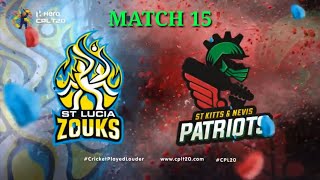 CPL2020| MATCH 15 HIGHLIGHTS| St Lucia Zouks vs St Kitts & Nevis Patriots