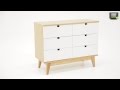 KIVIK Byrå 6-lådor Vit/Ek Furniturebox