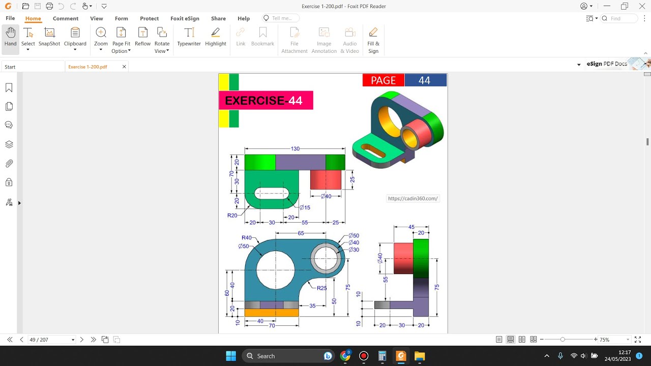 Exercise 44 Solidwork Youtube Exercise 44 Solidwork Youtube