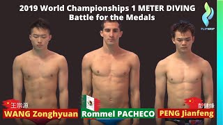 2019 RE-LIVE  World Diving 1 meter - Zongyuan Wang 王宗源 - Rommel Pacheco \u0026 Jianfeng Peng 彭健烽